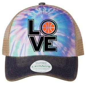 Player Basketball Love Heart Apparel Funny Valentines Day Legacy Tie Dye Trucker Hat