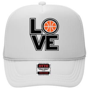 Player Basketball Love Heart Apparel Funny Valentines Day High Crown Mesh Back Trucker Hat