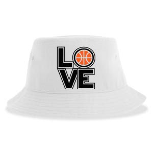 Player Basketball Love Heart Apparel Funny Valentines Day Sustainable Bucket Hat