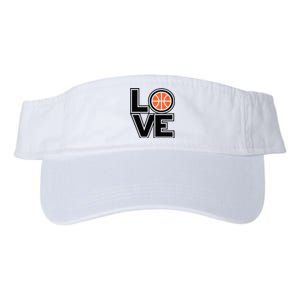 Player Basketball Love Heart Apparel Funny Valentines Day Valucap Bio-Washed Visor