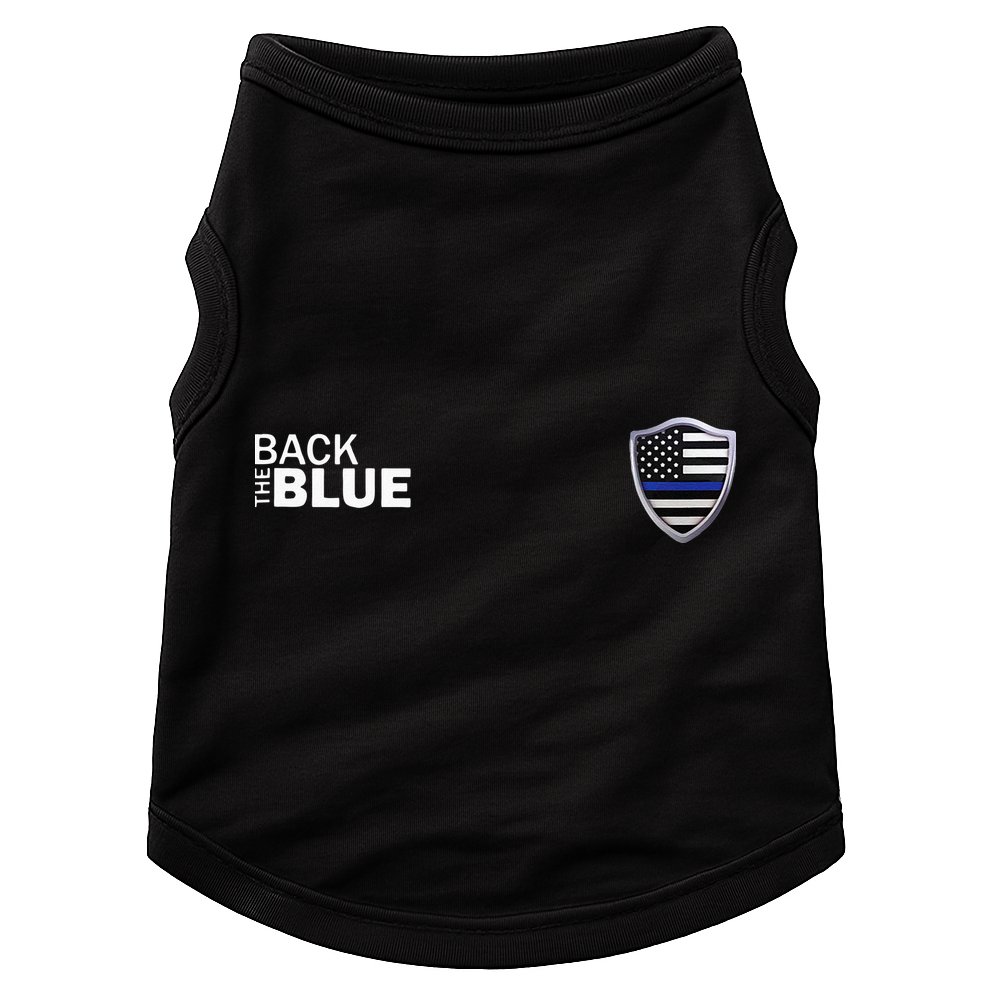 Police Blue Line US Flag Police Shield Blue Lives Matter Doggie Tank