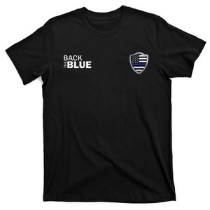 Police Blue Line US Flag Police Shield Blue Lives Matter T-Shirt