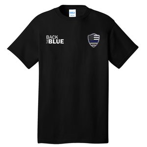 Police Blue Line US Flag Police Shield Blue Lives Matter Tall T-Shirt