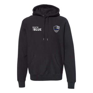 Police Blue Line US Flag Police Shield Blue Lives Matter Premium Hoodie