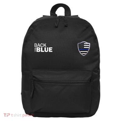 Police Blue Line US Flag Police Shield Blue Lives Matter 16 in Basic Backpack