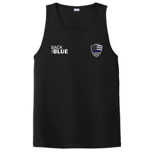 Police Blue Line US Flag Police Shield Blue Lives Matter PosiCharge Competitor Tank