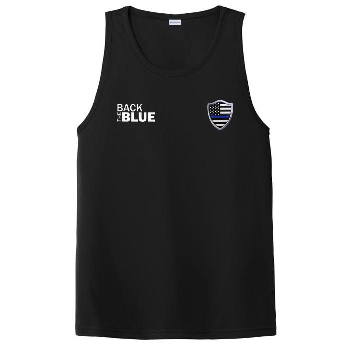 Police Blue Line US Flag Police Shield Blue Lives Matter PosiCharge Competitor Tank