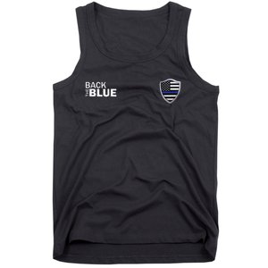 Police Blue Line US Flag Police Shield Blue Lives Matter Tank Top