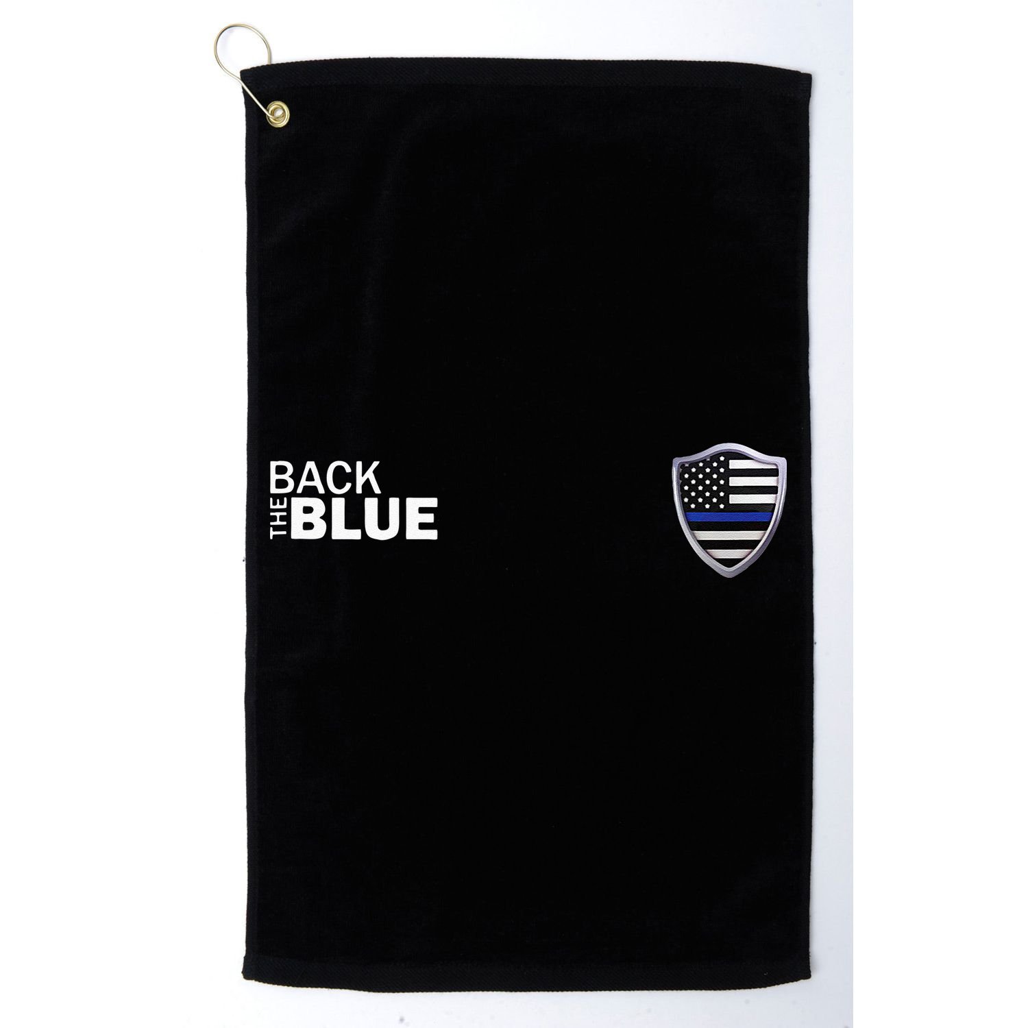 Police Blue Line US Flag Police Shield Blue Lives Matter Golf Towel