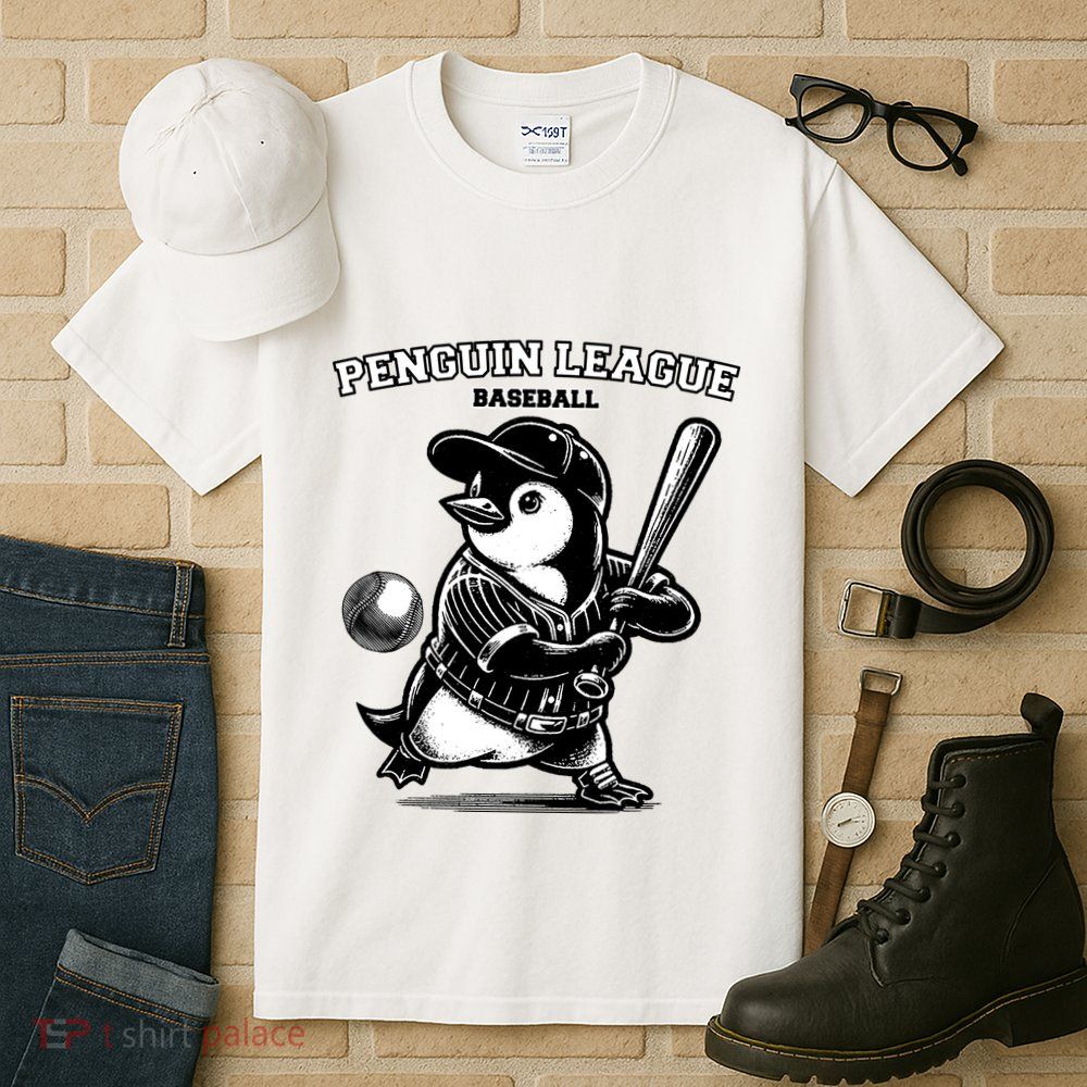 Penguin Baseball League Tall T-Shirt