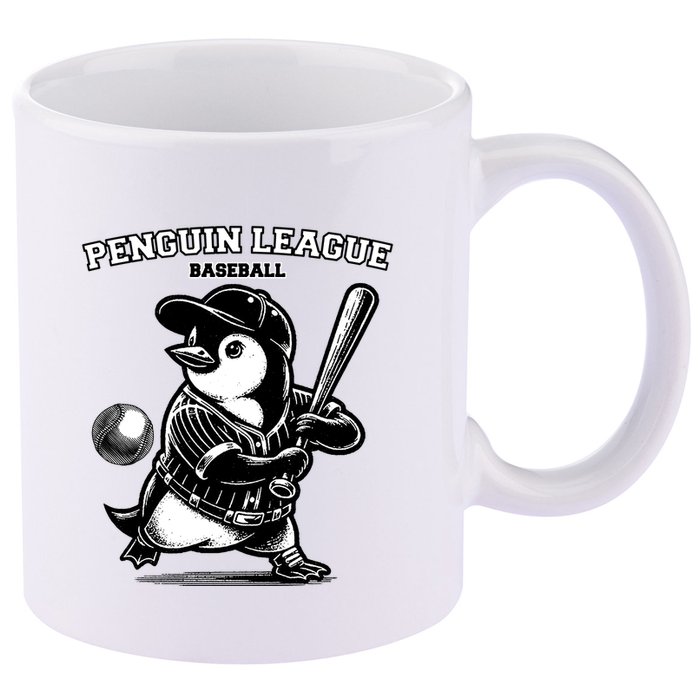 Penguin Baseball League 11oz C Handle Ceramic Mug