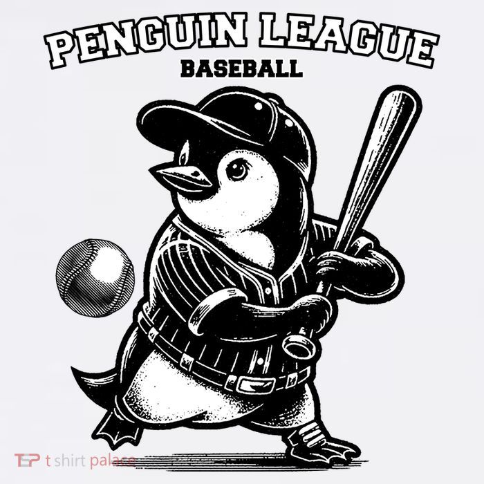 Penguin Baseball League Baby Bodysuit