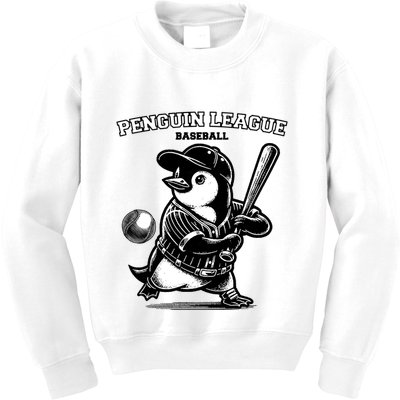 Penguin Baseball League Kids Sweatshirt