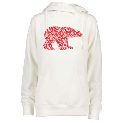 Polar Bear Lover Heart Shape Polar Bear Valentine's Day Meaningful Gift Womens Funnel Neck Pullover Hood