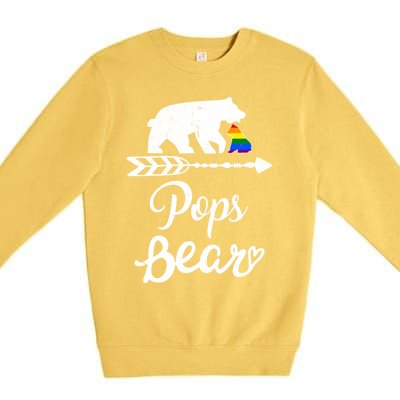 Pops Bear Lgbt Christmas Rainbow Pride Gay Lesbian Gift Premium Crewneck Sweatshirt