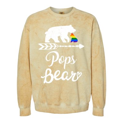 Pops Bear Lgbt Christmas Rainbow Pride Gay Lesbian Gift Colorblast Crewneck Sweatshirt