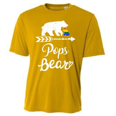 Pops Bear Lgbt Christmas Rainbow Pride Gay Lesbian Gift Cooling Performance Crew T-Shirt