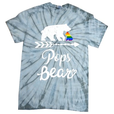 Pops Bear Lgbt Christmas Rainbow Pride Gay Lesbian Gift Tie-Dye T-Shirt