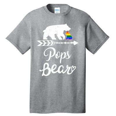 Pops Bear Lgbt Christmas Rainbow Pride Gay Lesbian Gift Tall T-Shirt