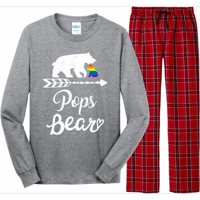 Pops Bear Lgbt Christmas Rainbow Pride Gay Lesbian Gift Long Sleeve Pajama Set