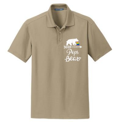 Pops Bear Lgbt Christmas Rainbow Pride Gay Lesbian Gift Dry Zone Grid Polo