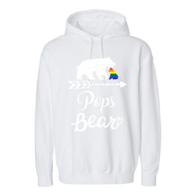 Pops Bear Lgbt Christmas Rainbow Pride Gay Lesbian Gift Garment-Dyed Fleece Hoodie