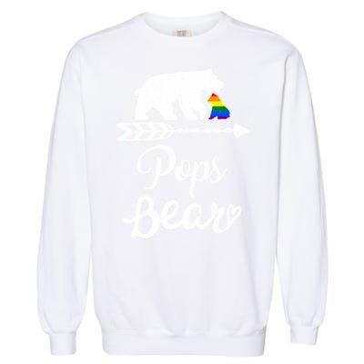 Pops Bear Lgbt Christmas Rainbow Pride Gay Lesbian Gift Garment-Dyed Sweatshirt