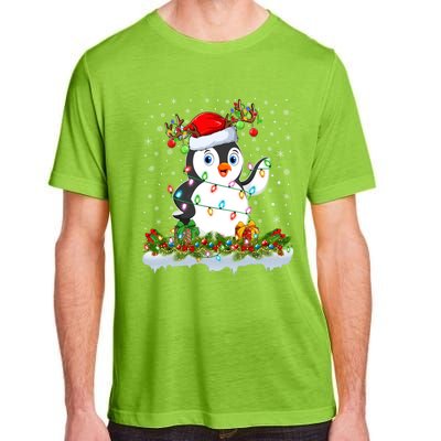 Penguin Bird Lover Xmas Lighting Santa Penguin Christmas Gift Adult ChromaSoft Performance T-Shirt