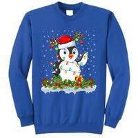 Penguin Bird Lover Xmas Lighting Santa Penguin Christmas Gift Sweatshirt