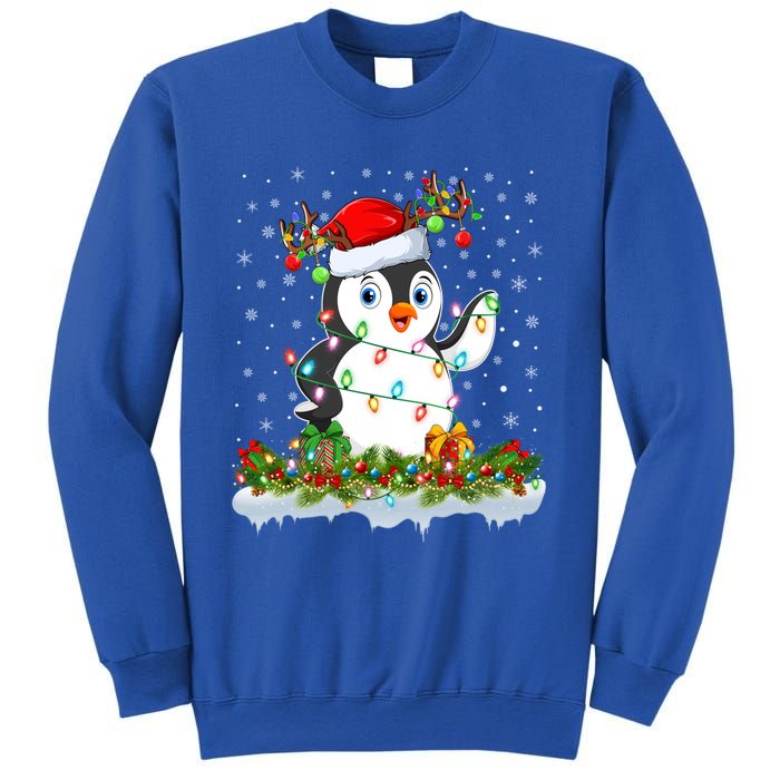 Penguin Bird Lover Xmas Lighting Santa Penguin Christmas Gift Sweatshirt