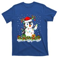 Penguin Bird Lover Xmas Lighting Santa Penguin Christmas Gift T-Shirt