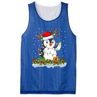 Penguin Bird Lover Xmas Lighting Santa Penguin Christmas Gift Mesh Reversible Basketball Jersey Tank