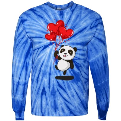 Panda Bear Love Valentines Day Meaningful Gift Tie-Dye Long Sleeve Shirt