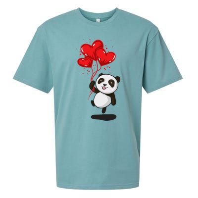 Panda Bear Love Valentines Day Meaningful Gift Sueded Cloud Jersey T-Shirt