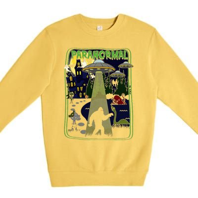 Paranormal Bigfoot Loch Ness Mothman Aliens Premium Crewneck Sweatshirt