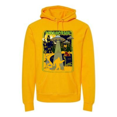 Paranormal Bigfoot Loch Ness Mothman Aliens Premium Hoodie