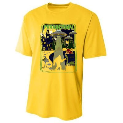 Paranormal Bigfoot Loch Ness Mothman Aliens Performance Sprint T-Shirt