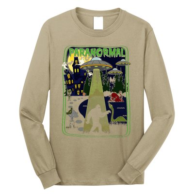 Paranormal Bigfoot Loch Ness Mothman Aliens Long Sleeve Shirt