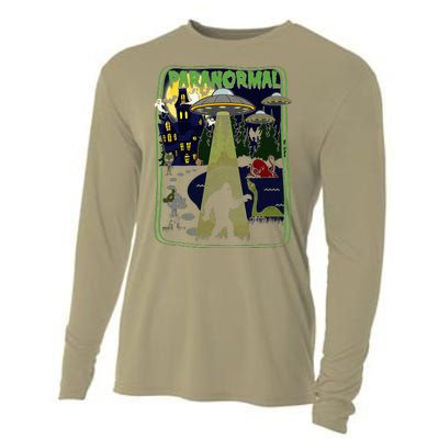 Paranormal Bigfoot Loch Ness Mothman Aliens Cooling Performance Long Sleeve Crew