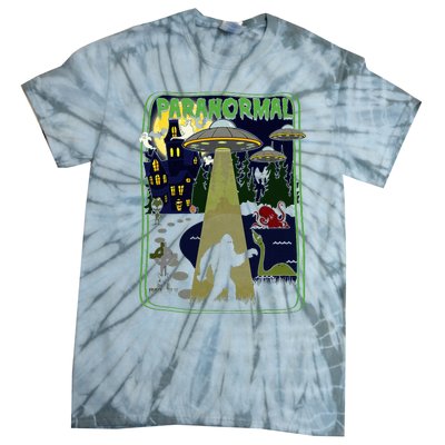 Paranormal Bigfoot Loch Ness Mothman Aliens Tie-Dye T-Shirt