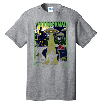 Paranormal Bigfoot Loch Ness Mothman Aliens Tall T-Shirt