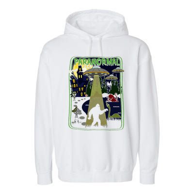 Paranormal Bigfoot Loch Ness Mothman Aliens Garment-Dyed Fleece Hoodie