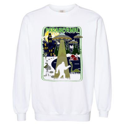 Paranormal Bigfoot Loch Ness Mothman Aliens Garment-Dyed Sweatshirt