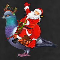 Pigeon Bird Lover Xmas Santa Riding Pigeon Christmas Long Sleeve 7 Panel Mesh Trucker Snapback Hat