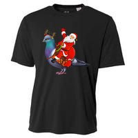 Pigeon Bird Lover Xmas Santa Riding Pigeon Christmas Long Sleeve Cooling Performance Crew T-Shirt