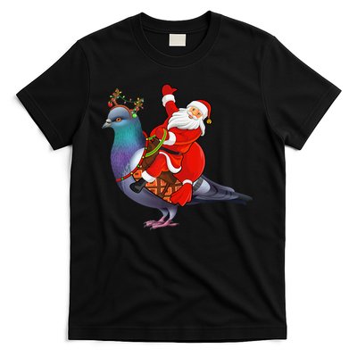 Pigeon Bird Lover Xmas Santa Riding Pigeon Christmas Long Sleeve T-Shirt
