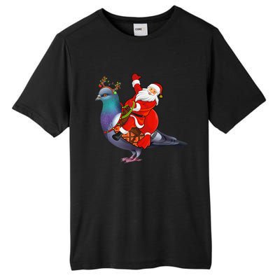 Pigeon Bird Lover Xmas Santa Riding Pigeon Christmas Long Sleeve Tall Fusion ChromaSoft Performance T-Shirt