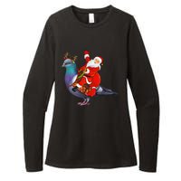 Pigeon Bird Lover Xmas Santa Riding Pigeon Christmas Long Sleeve Womens CVC Long Sleeve Shirt