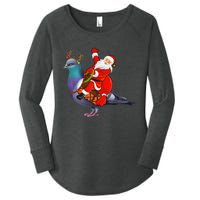 Pigeon Bird Lover Xmas Santa Riding Pigeon Christmas Long Sleeve Women's Perfect Tri Tunic Long Sleeve Shirt