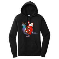 Pigeon Bird Lover Xmas Santa Riding Pigeon Christmas Long Sleeve Women's Pullover Hoodie